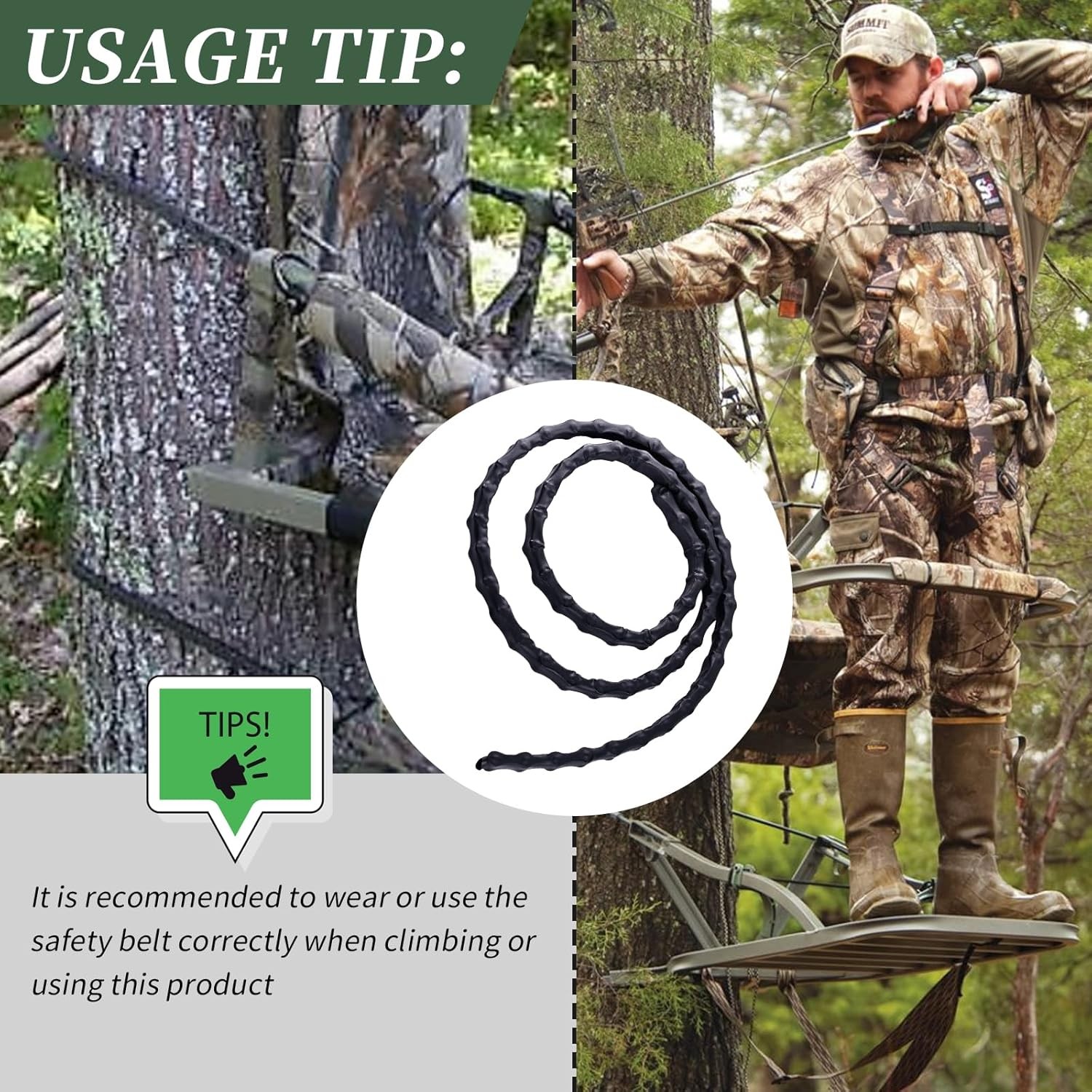 60” Replacement Chain & Cover Fits API Climbing Stand Climber Hunting Stand New