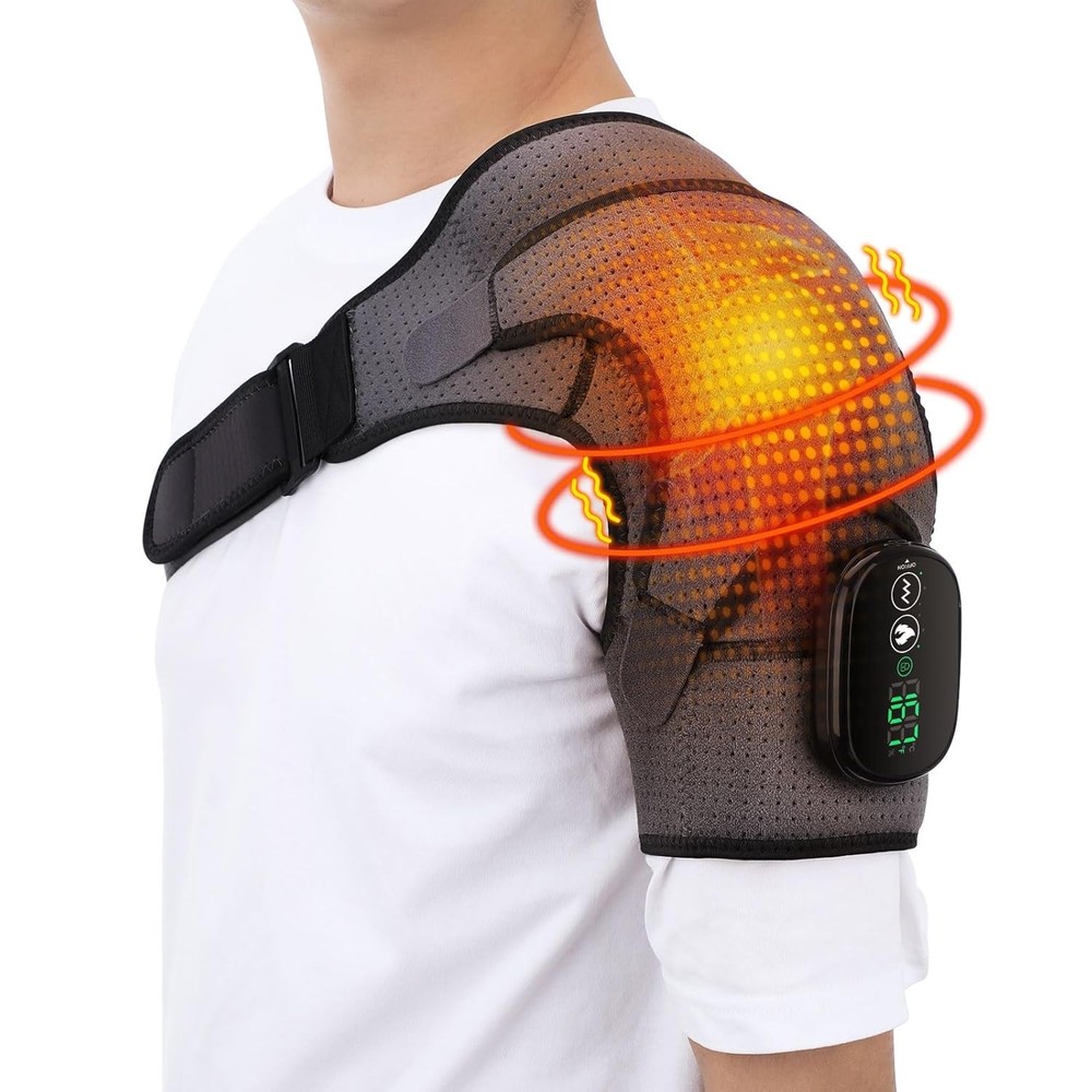 Cordless Shoulder Heating Pad with Vibration Heated Wrap