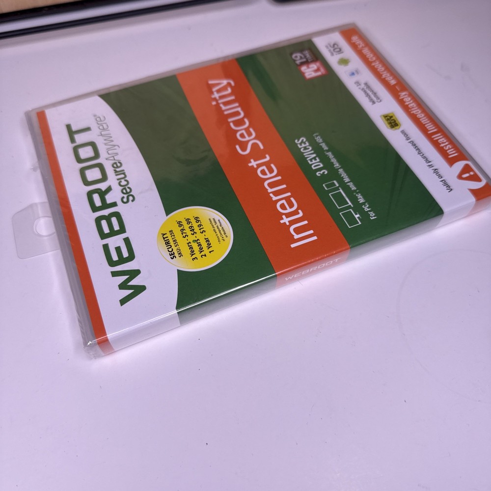 SEALED Webroot Secure Anywhere Internet Security 3 Devices Windows/Mac/Android
