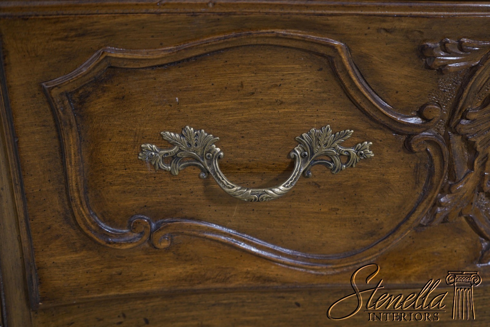 61893: Pair Italian Carved Walnut Finish Commodes Chests