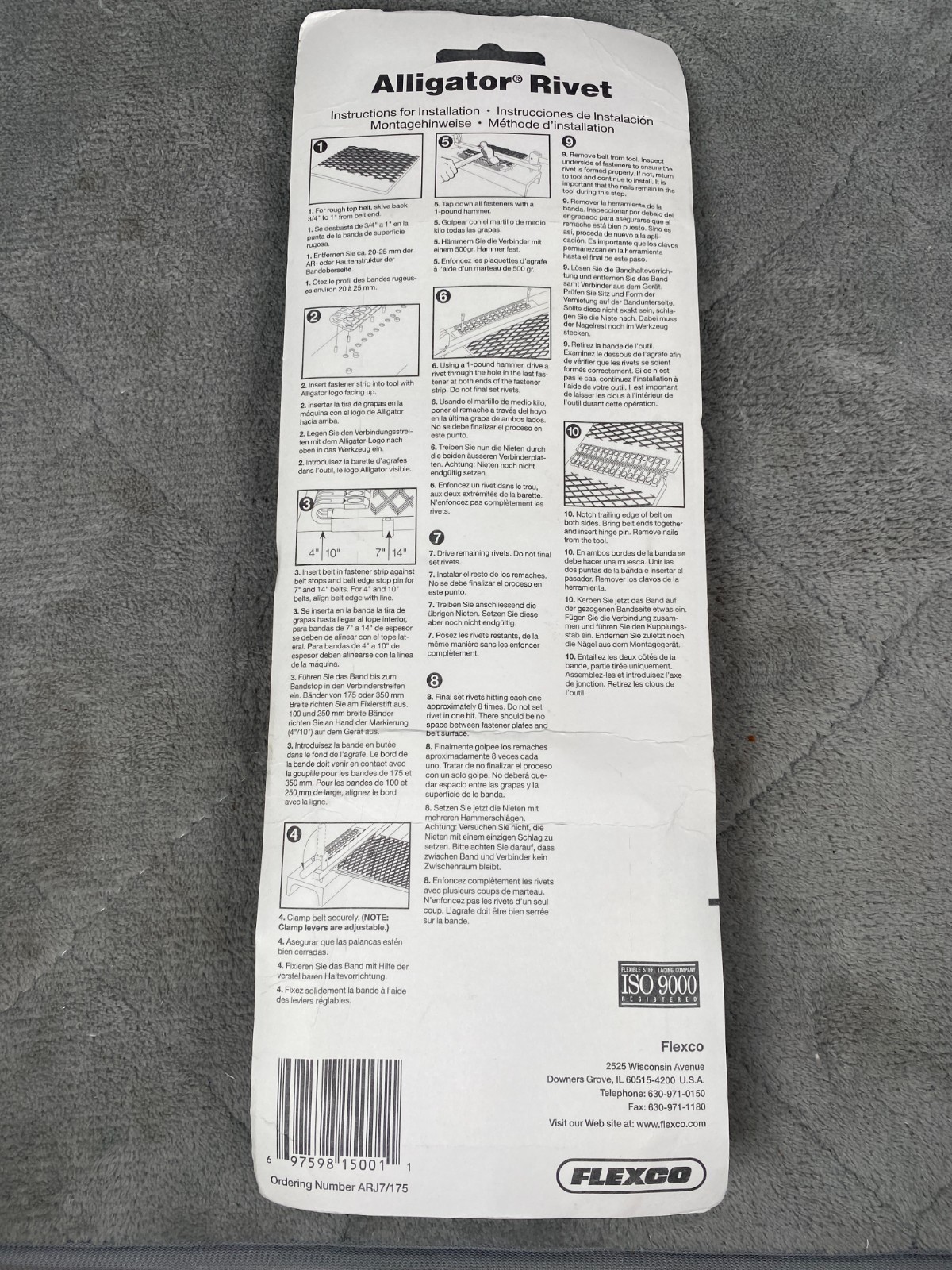 Round Hay Baler Belt repair rivet 7" lace Splice Flexco Alligator ARJ7/175