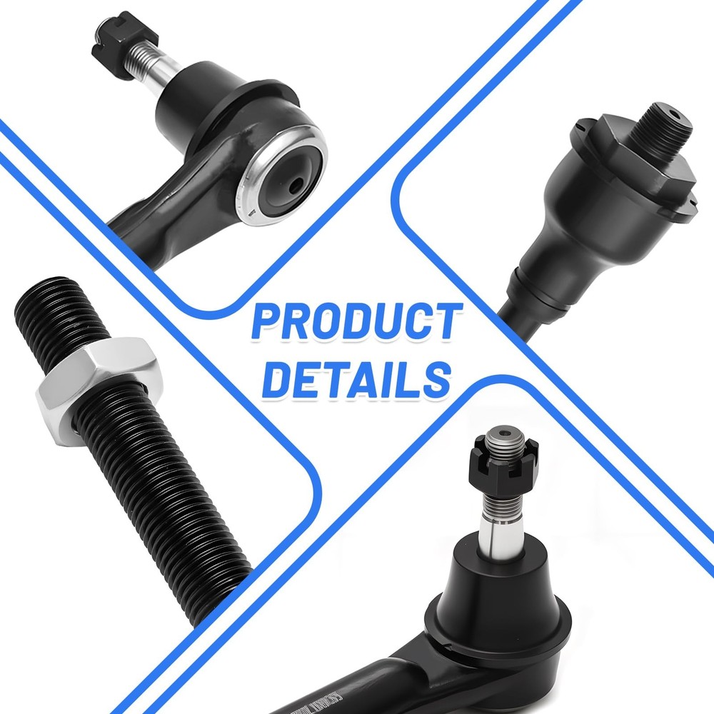 4Pcs Inner and Outer Tie Rod Ends Replacement Compatible with Chevy Silverado