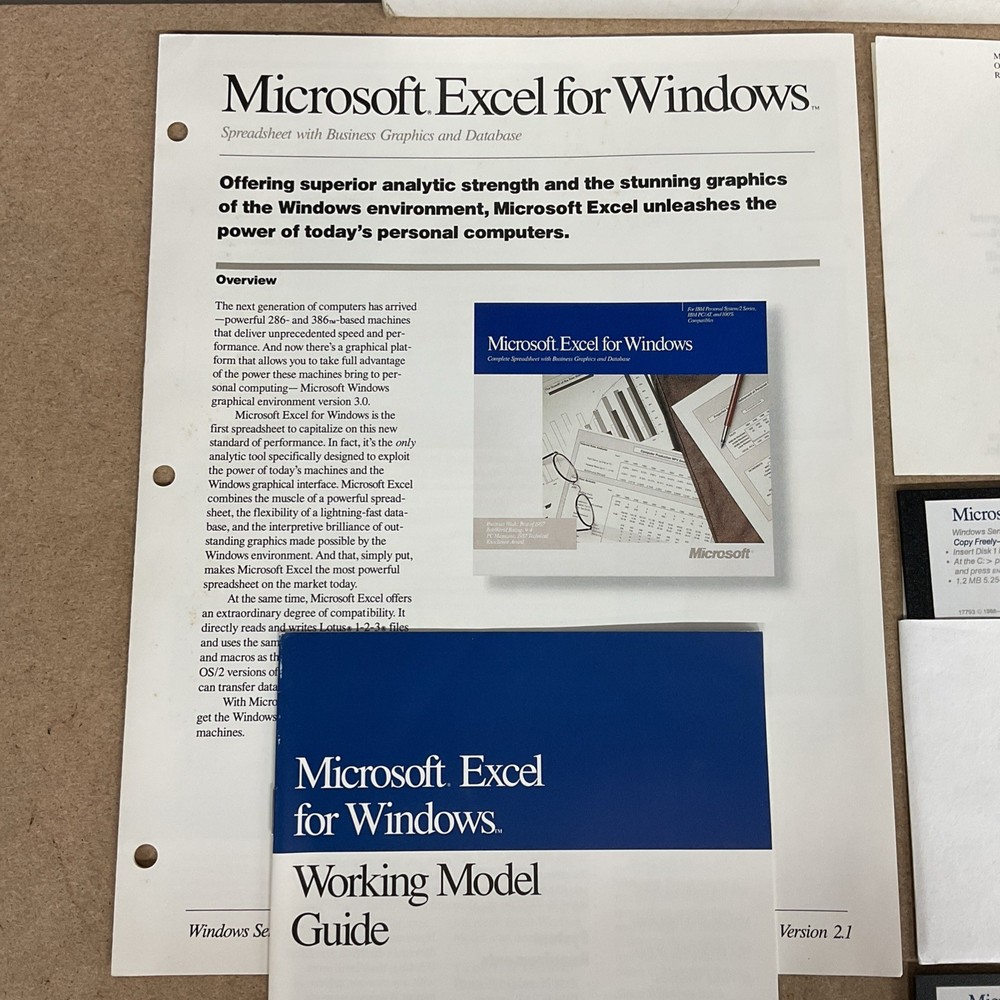 Microsoft Excel Version 2.1 For Windows 5.25 Inch Floppy Vintage Computing