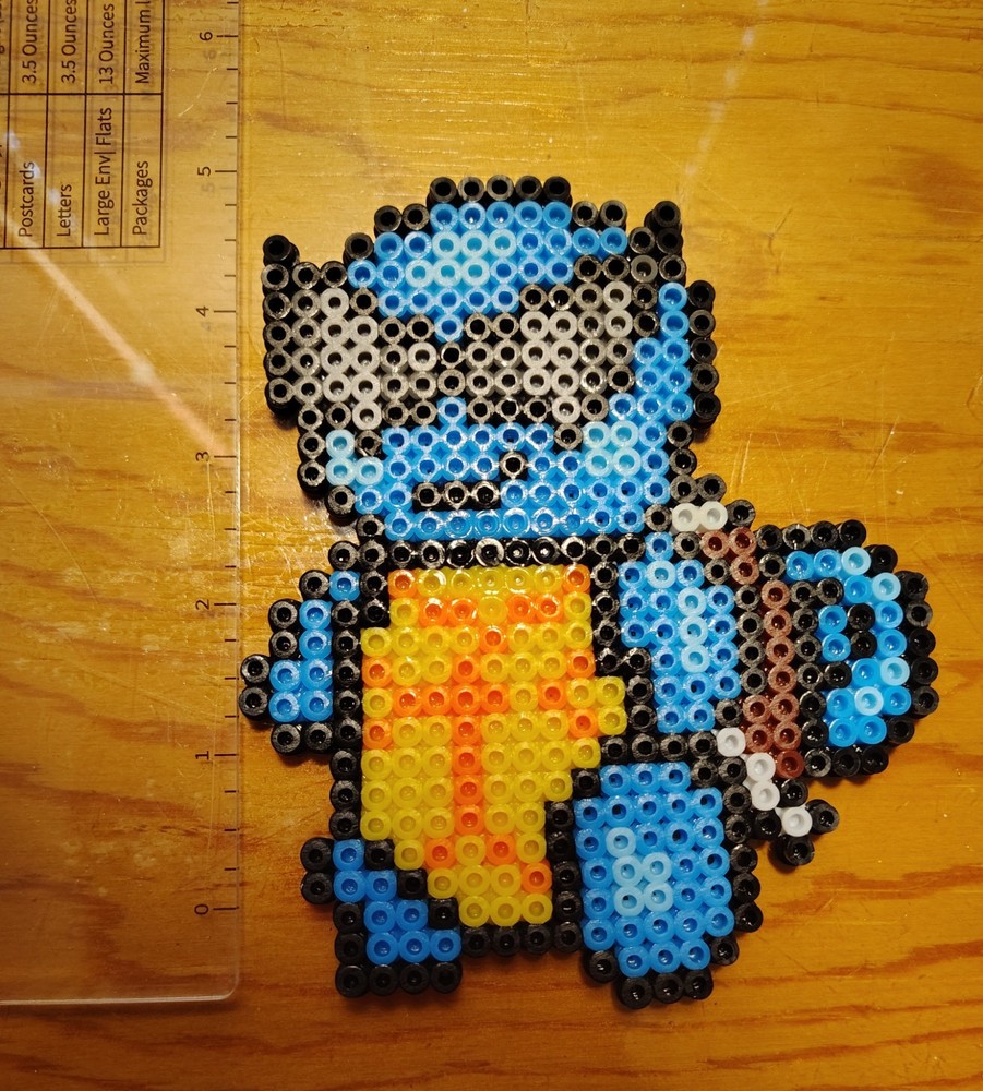 Squirtle Pokémon Perler Bead Wall Art Pixel Decor