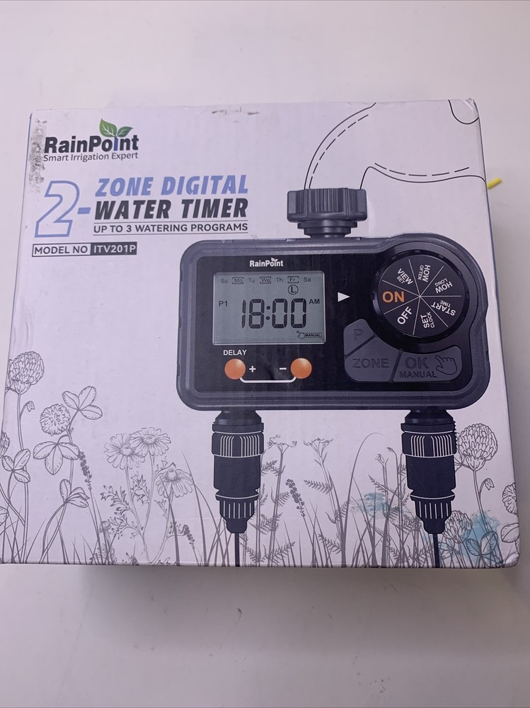 Rainpoint 2-Zone Digital Sprinkler Timer Hose Water Timer , MODEL #ITV201P