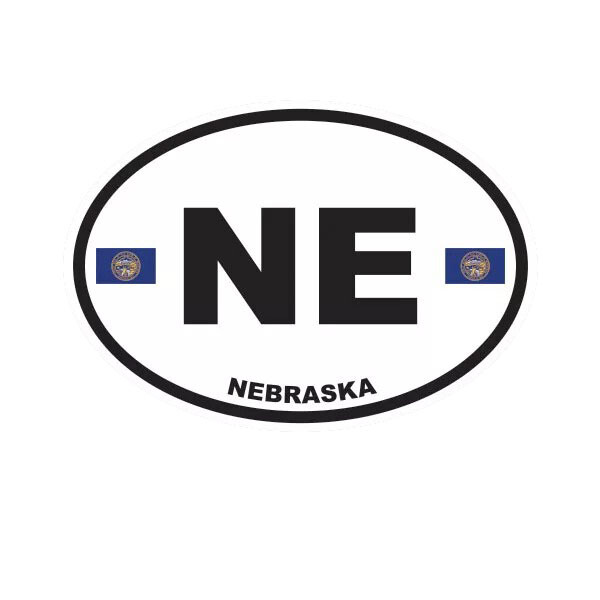 Nebraska State Flag Oval Sticker Decal