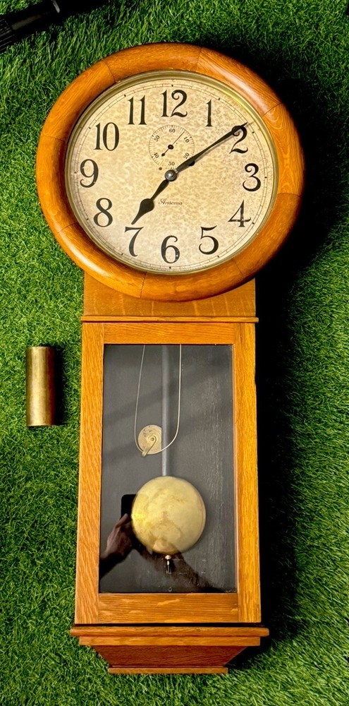Rare Antique Ansonia “Regulator #2” Single Weight Regulator Wall Clock