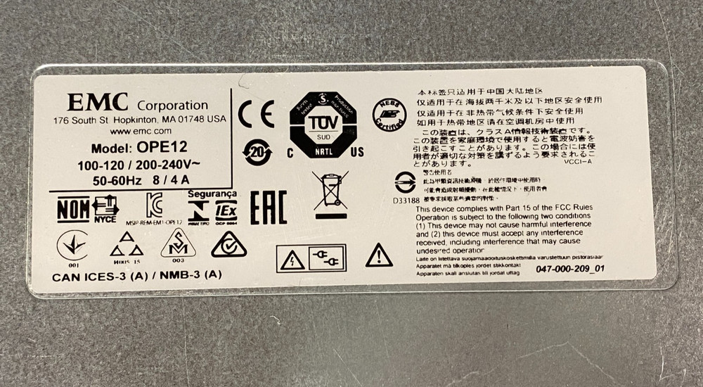 EMC OPE12 12-Bay Storage Array, 2x Controllers, 2x I/O Modules, 2x PSU (As Is)