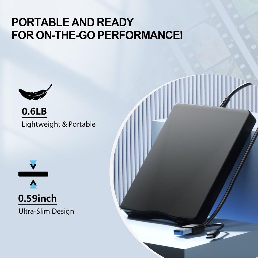 External Floppy Disk Drive with Carrying Case – 3.5 inch Floppy Disk Reader U...