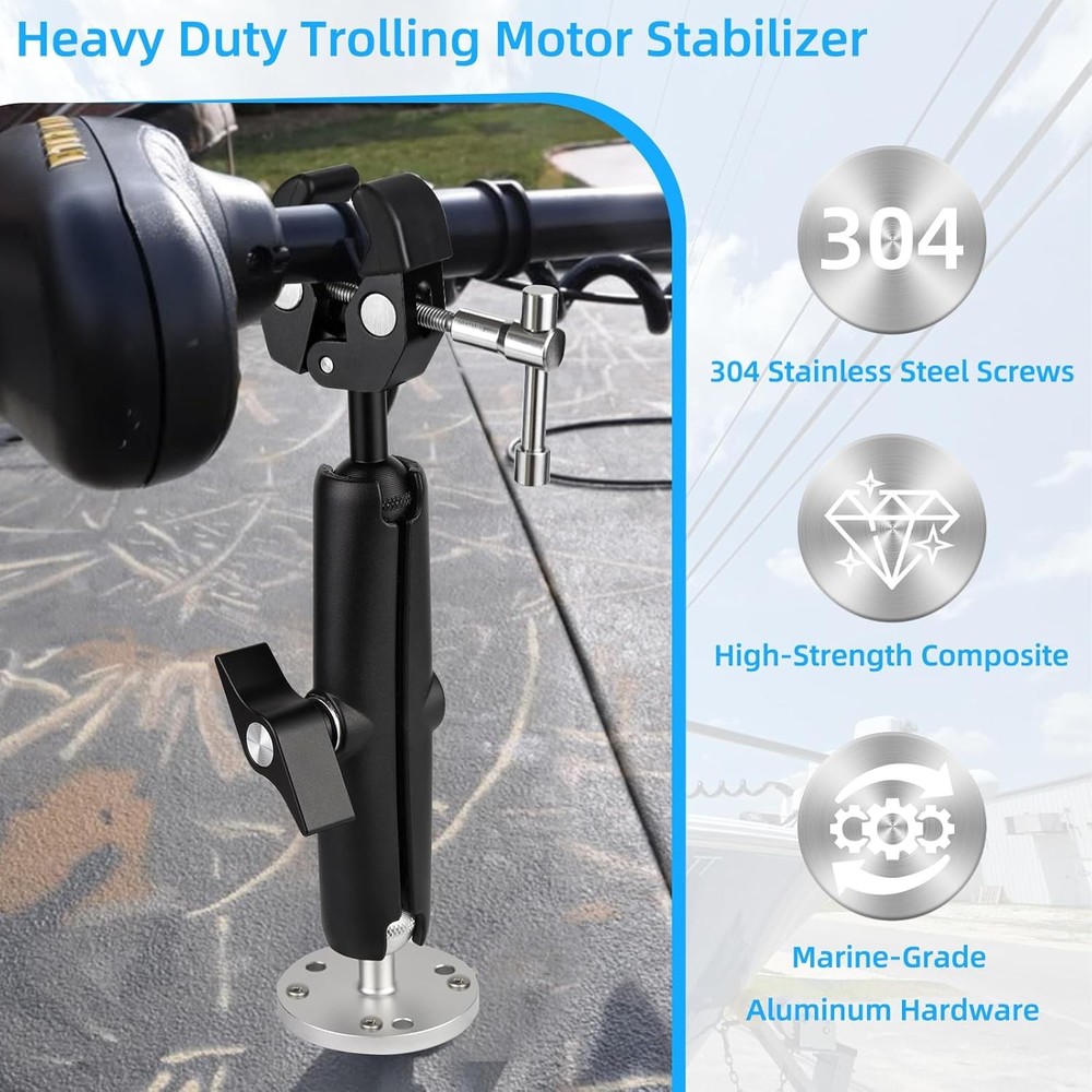 Trolling Motor Stabilizer Mount Support Reduces Vibration