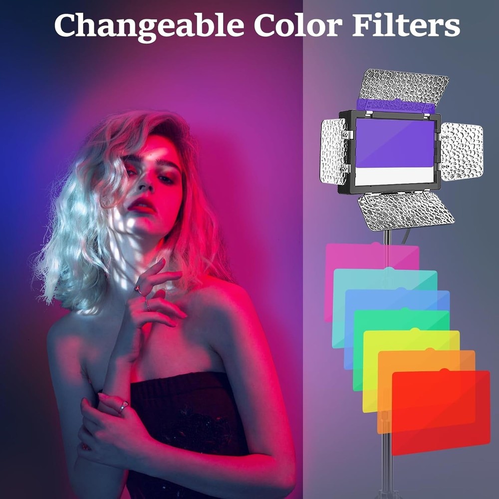 Versatile Photography Lighting Kit with 2 LED Lights & Dimmable Brightness