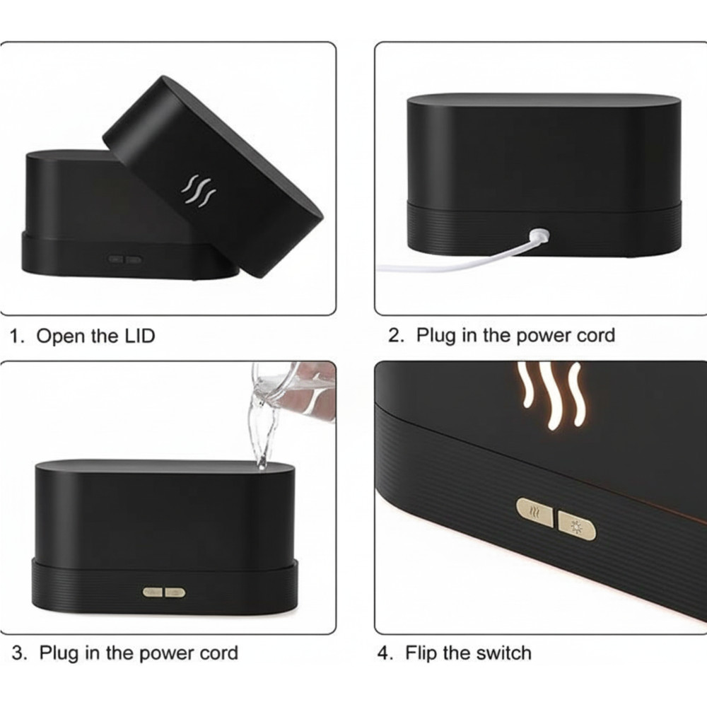 Flame Air Diffuser Humidifier, Upgraded Scent Diffuser for Essential Oils Home
