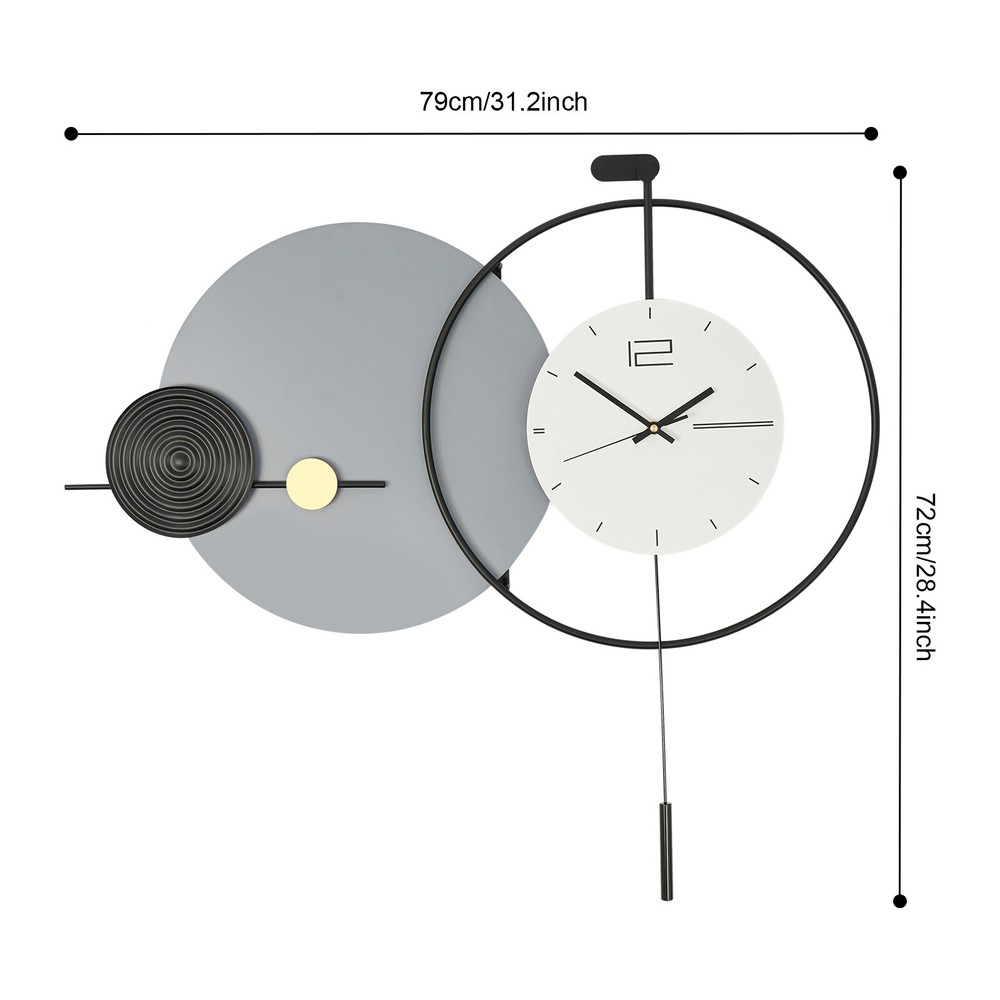 Modern Wall Clock, Wall Clock with Pendulum, Large Modern Wall Clock