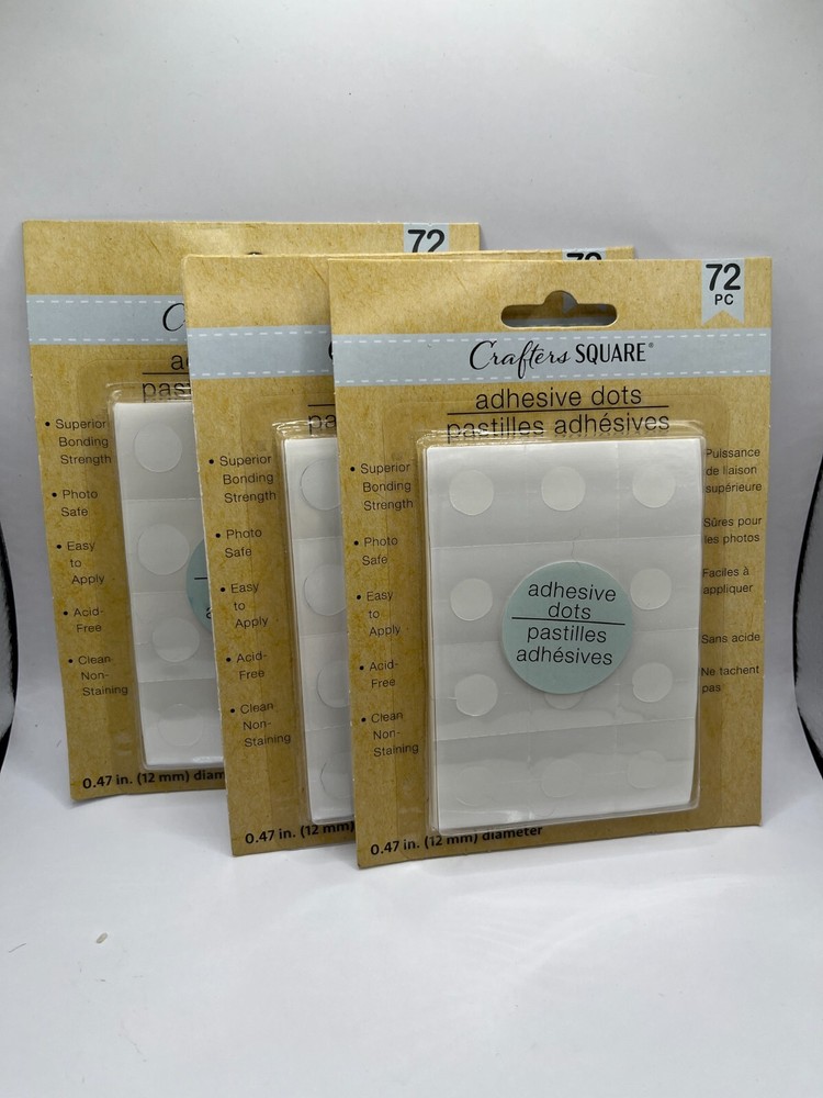3 pack Crafter's Squares adhesive dots count 72 count each