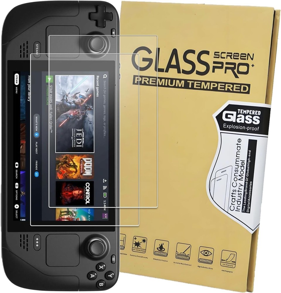 2 Pack] Tempered Glass Screen Protector Designed for Steam Deck OLED 7.4'' 20...