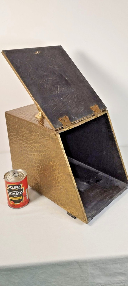 Vintage Coal Box / Fireside Log Bin – Embossed Front – Fireplace Decor