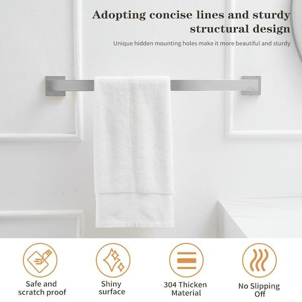 4-Piece Bath Hardware Set with Towel Bar