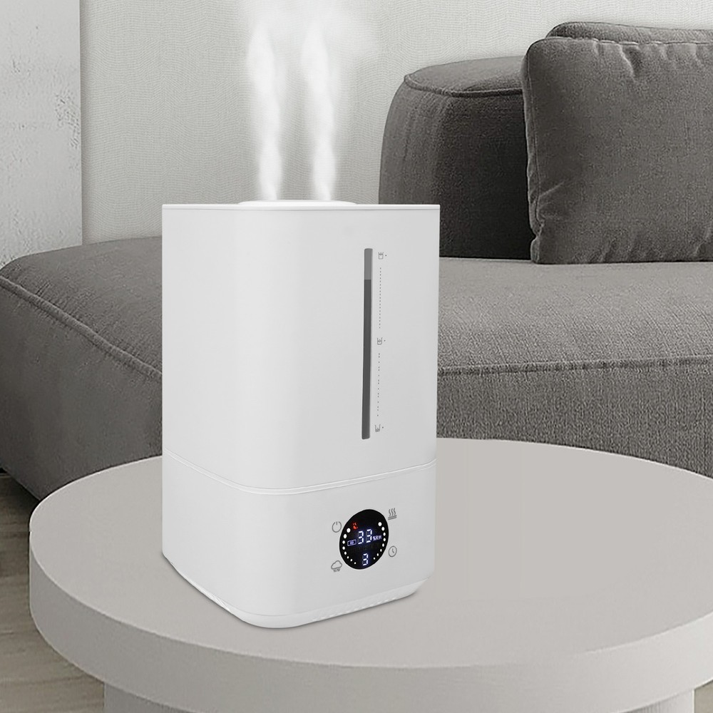 6L Hot & Cold Mist Humidifier Machine Tabletop Humidifier Touch Control 110-220V