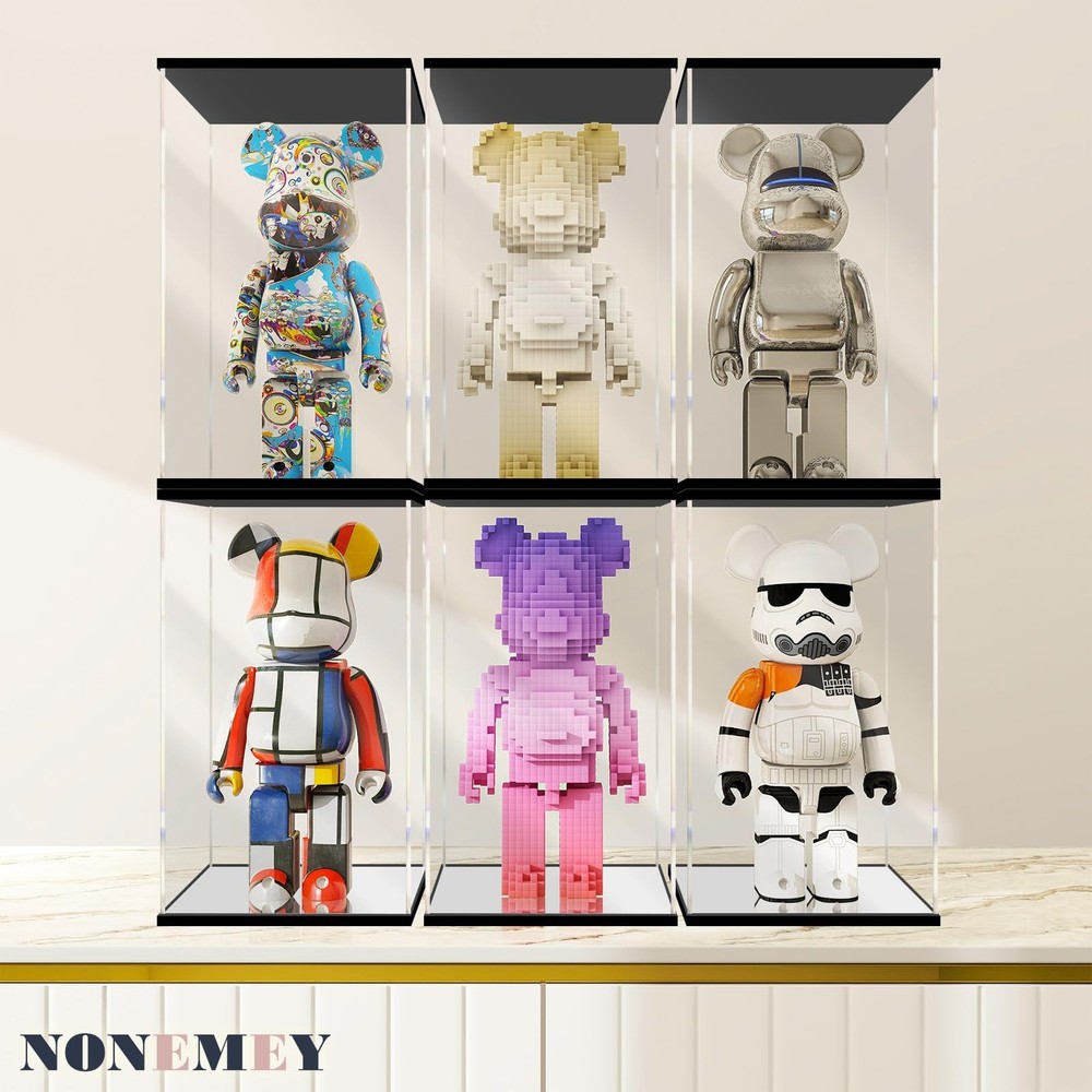Clear Acrylic Display Case with Remote Control Light 400% Bearbrick, Dustproof