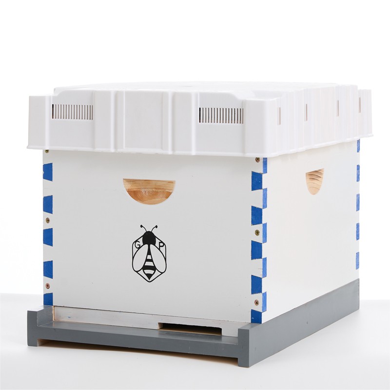 Langstroth Beehive Kit 10 Frame Box brood House +10 Deep Frames Comb Beekeeping