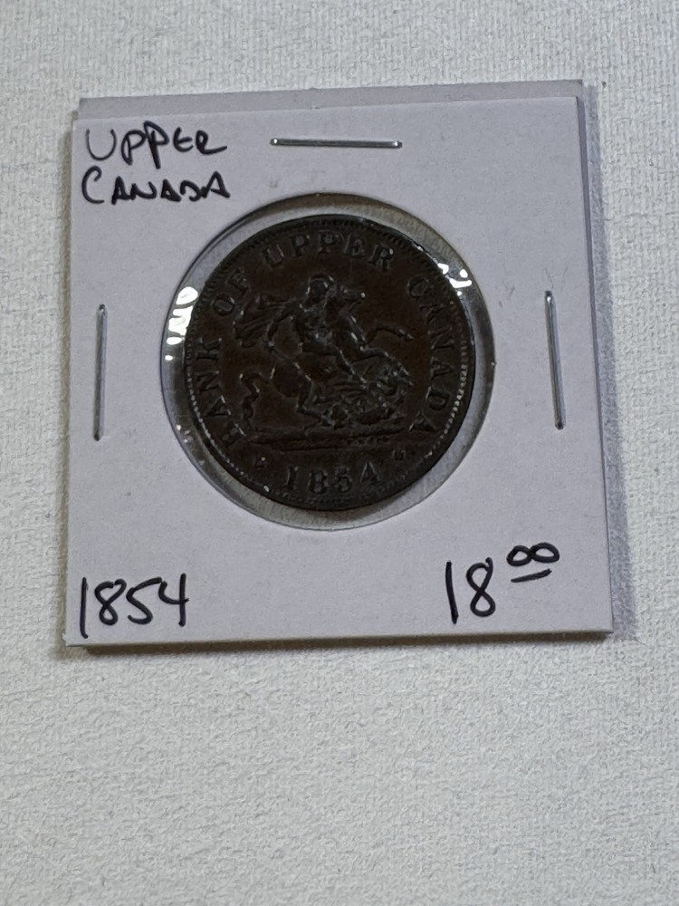 1854 Upper Canada 1/2 Penny Token