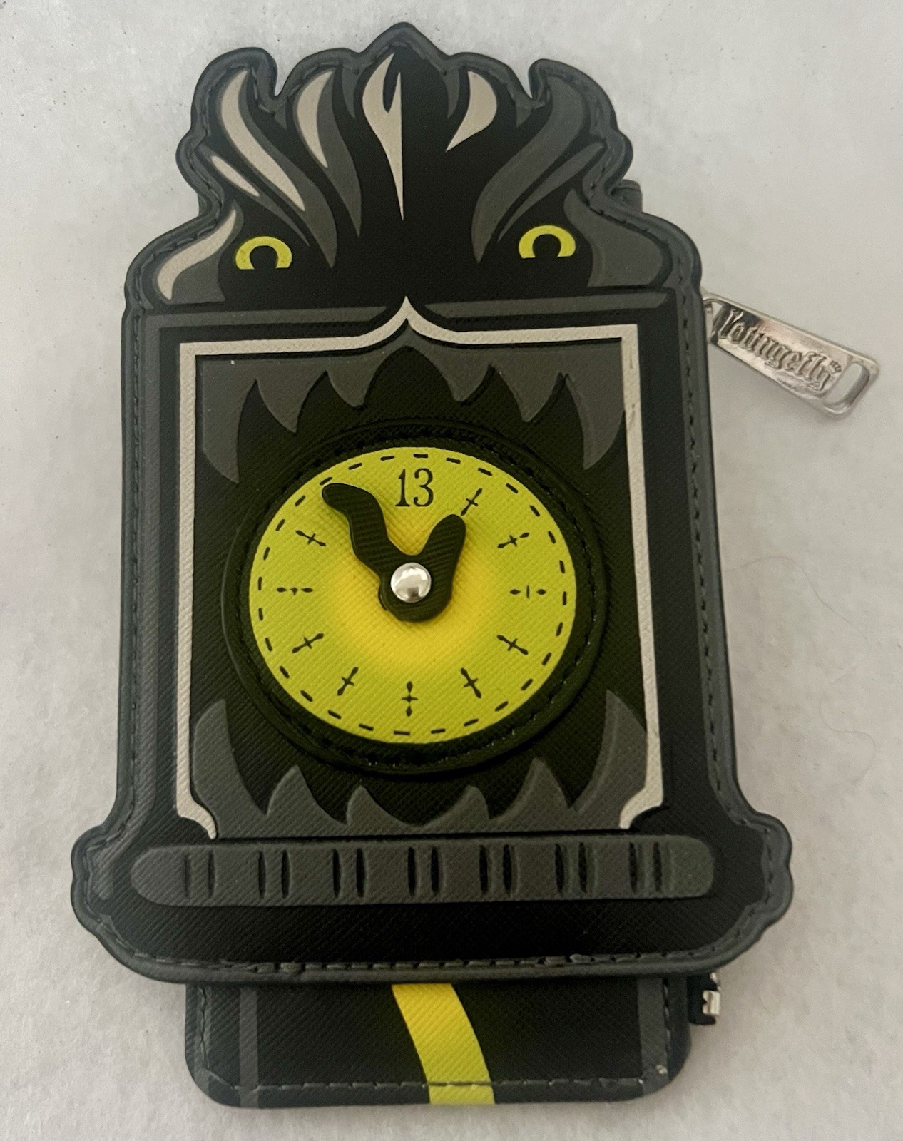Disney Loungefly Haunted Mansion Welcome Foolish Mortals Clock Cardholder Glows