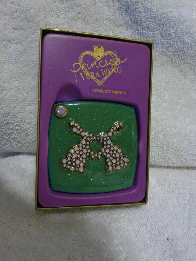 Princess Vera Wang Green & Blue Bunnie Rabbits Compact New See Description