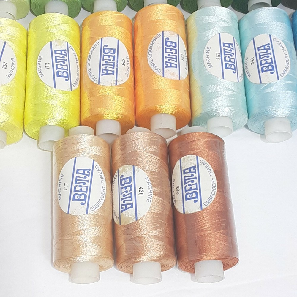 19 Beta Machine Embroidery Polyester Thread Multi Color w/ Case Thread Holder