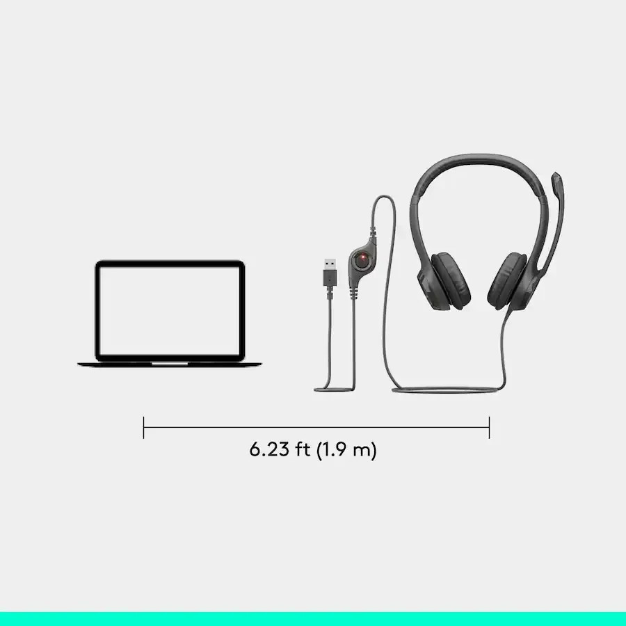 Logitech H390 Wired USB Computer Headset Noise Cancelling Mic Stereo