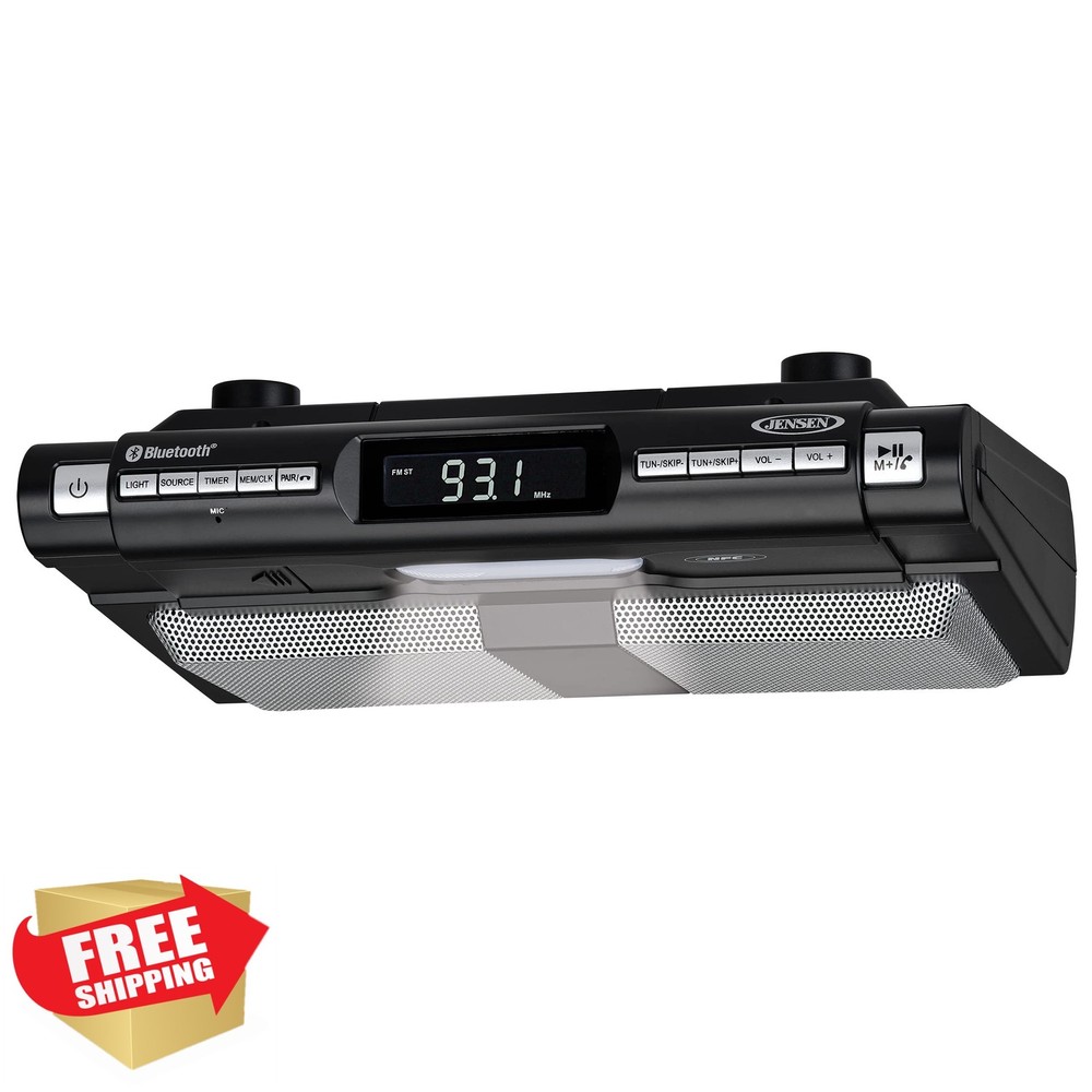 Jensen Wireless Under Cabinet Kitchen Bluetooth Music System