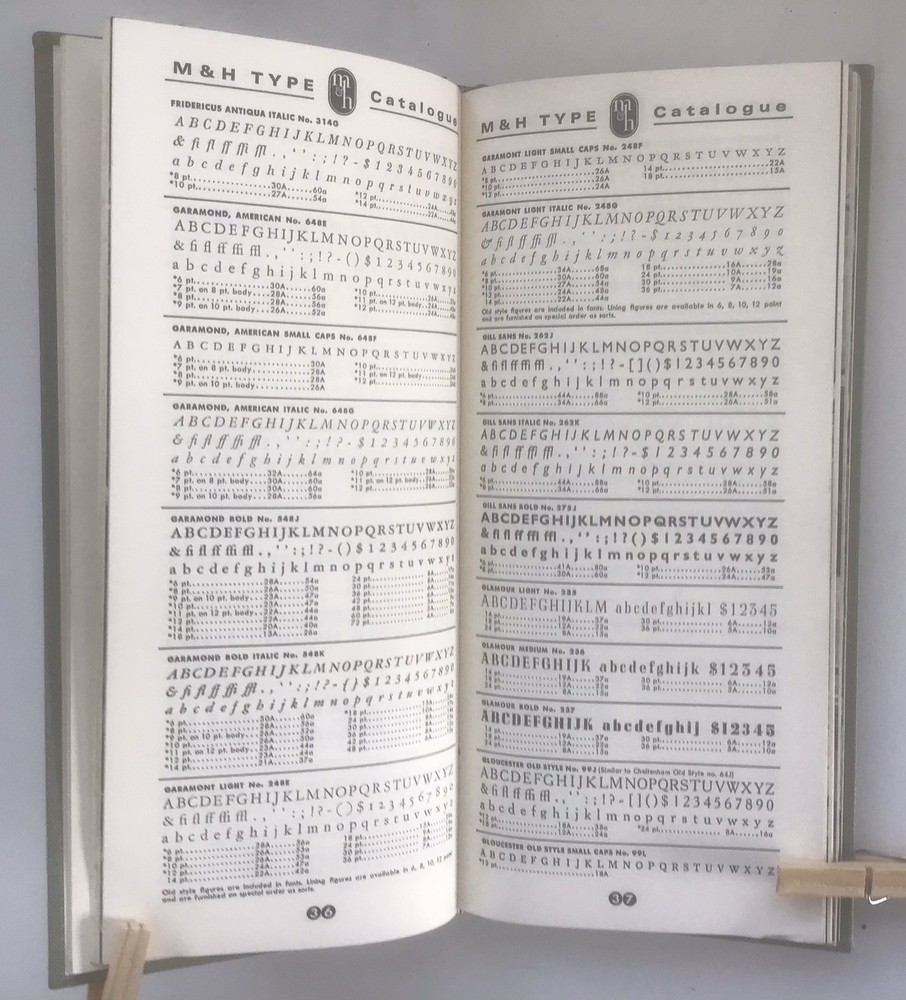 M & H Letterpress Type specimen Book