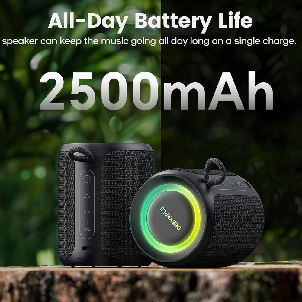 Bluetooth Speaker Wireless Waterproof & Dustproof Portable Speaker with Lights