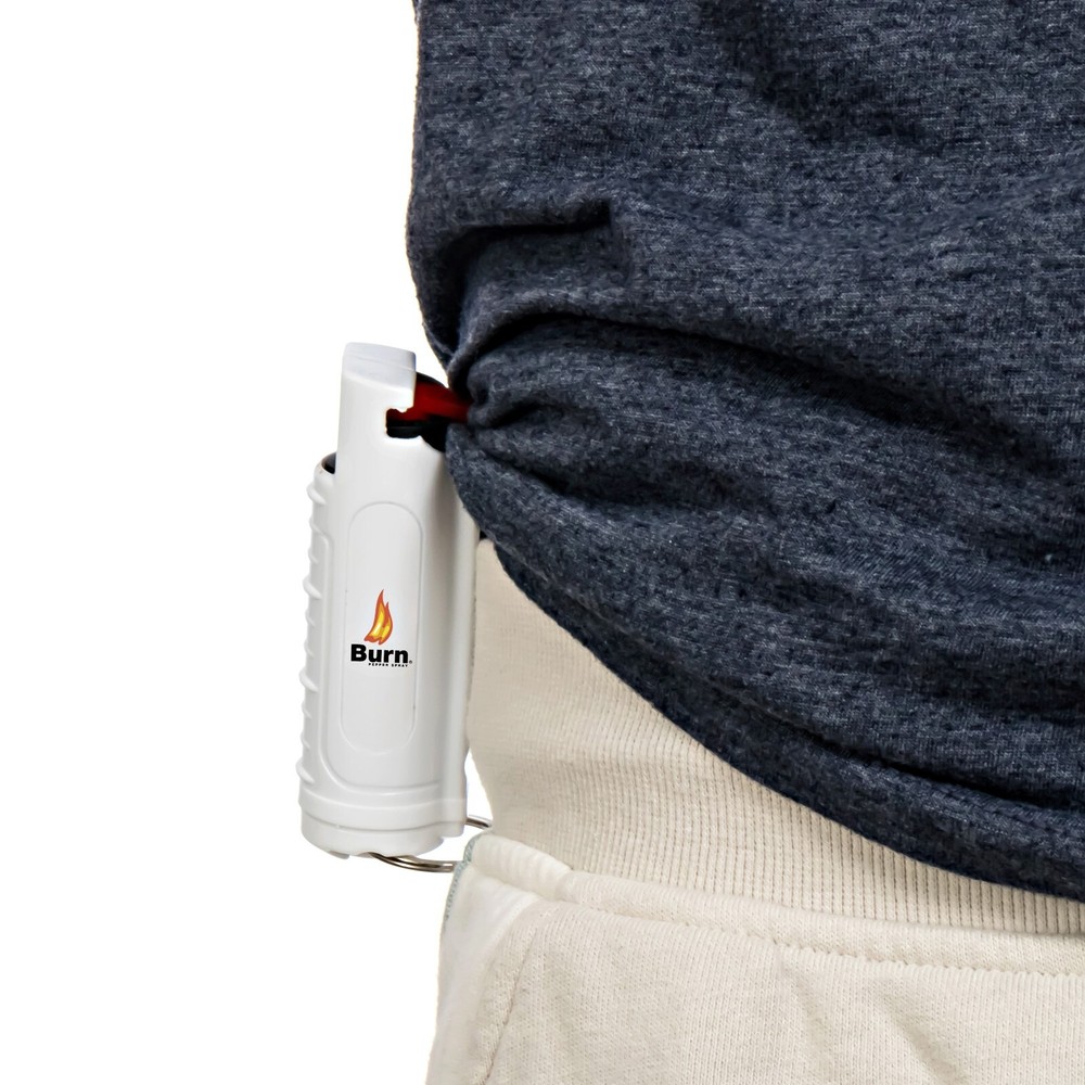 3 Pack BURN Pepper Spray 1/2oz Keychain Self Defense Security Molded White