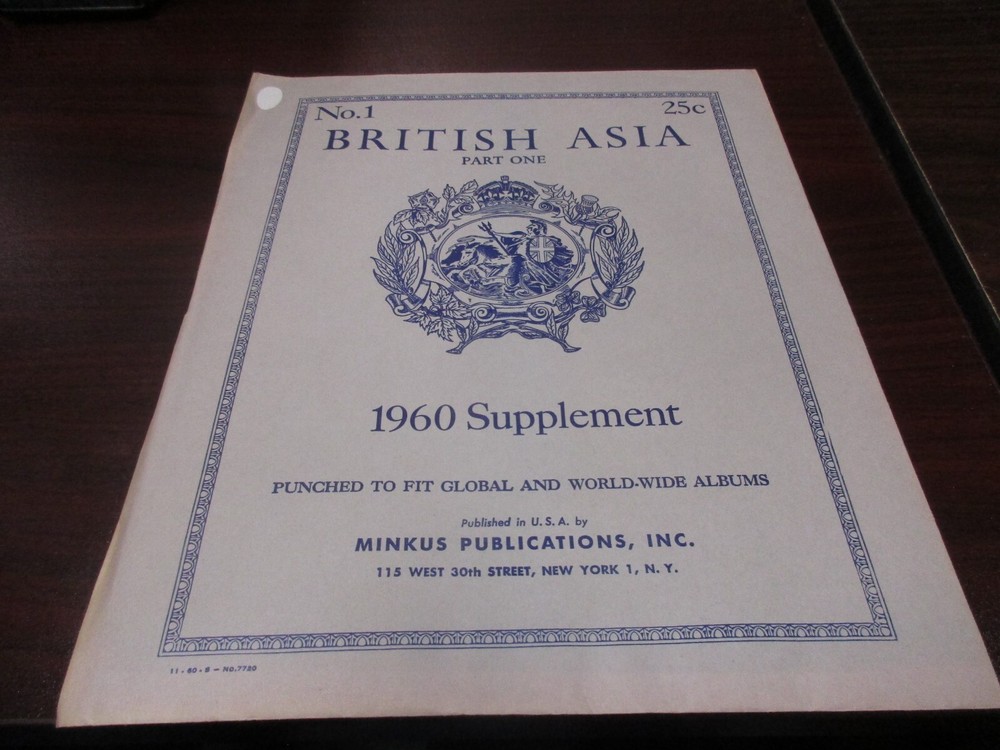 "MINKUS"  1960 #1 SUPPLEMENT BRITISH ASIA PART #1    W/FREE SHIPPING!!!