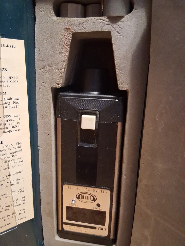 BIDDLE INSTRUMENTS CATALOG NO. 359972 DIGITAL TACHOMETER WITH CASE SEND OFFERS