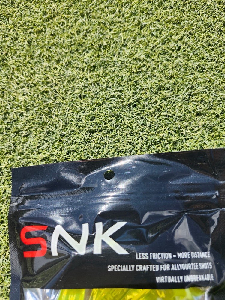 SNK Golf Tees (8 Pack) – Virtually Unbreakable Plastic – Long Drive - Yellow