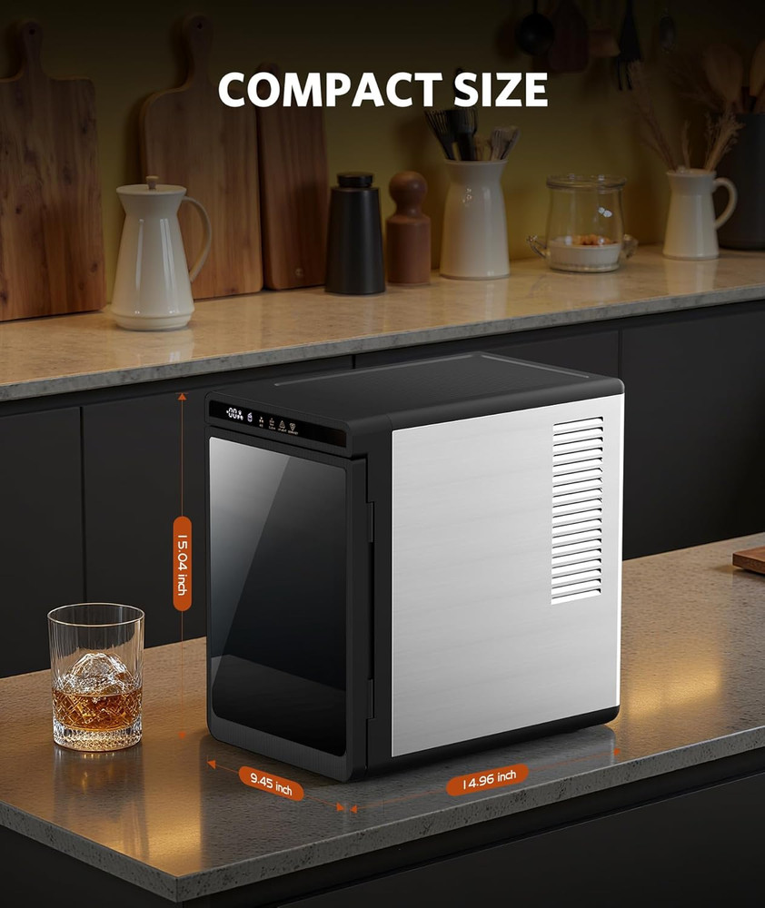 Clear Ice Cube Maker with Crystalflux Technology, 3 Crystal Ice Cube in 20Mins,