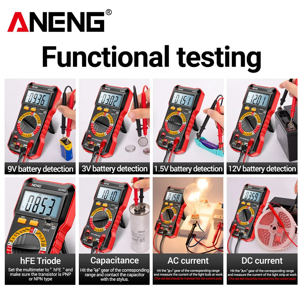 Professional Digital Multimeter Voltage Tester AC DC Ammeter