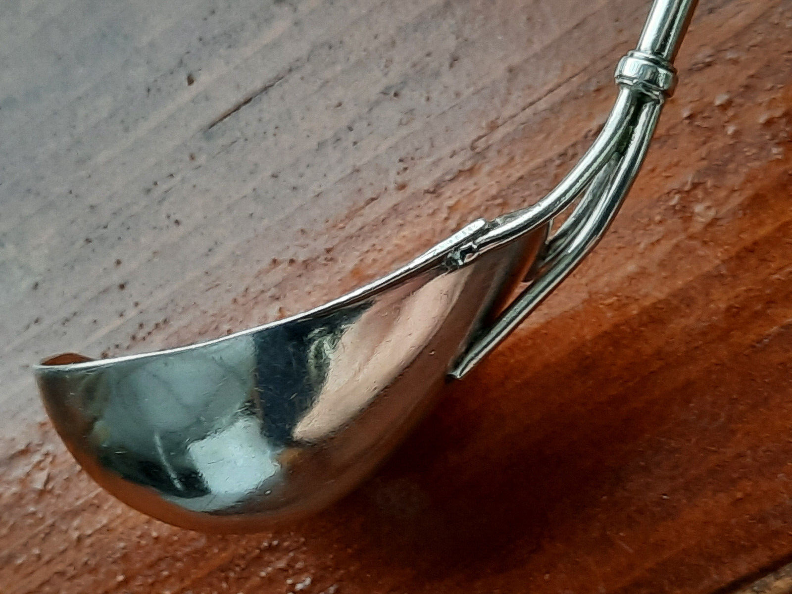 Coin Silver Knowles & Ladd Three Pronged Leaf & Berry Patrn Engraved Sauce Ladle