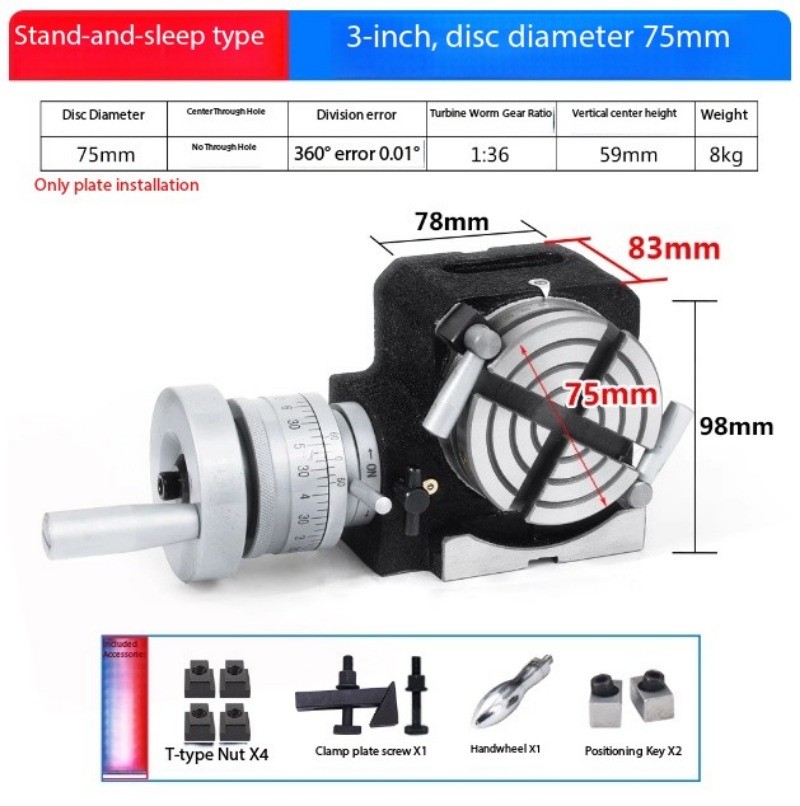 High Precision Horizontal Vertical Rotary Table Working Table Tilting 360°