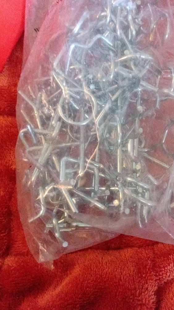 Metal Pegboard Hooks with Red Plastic Bins Set