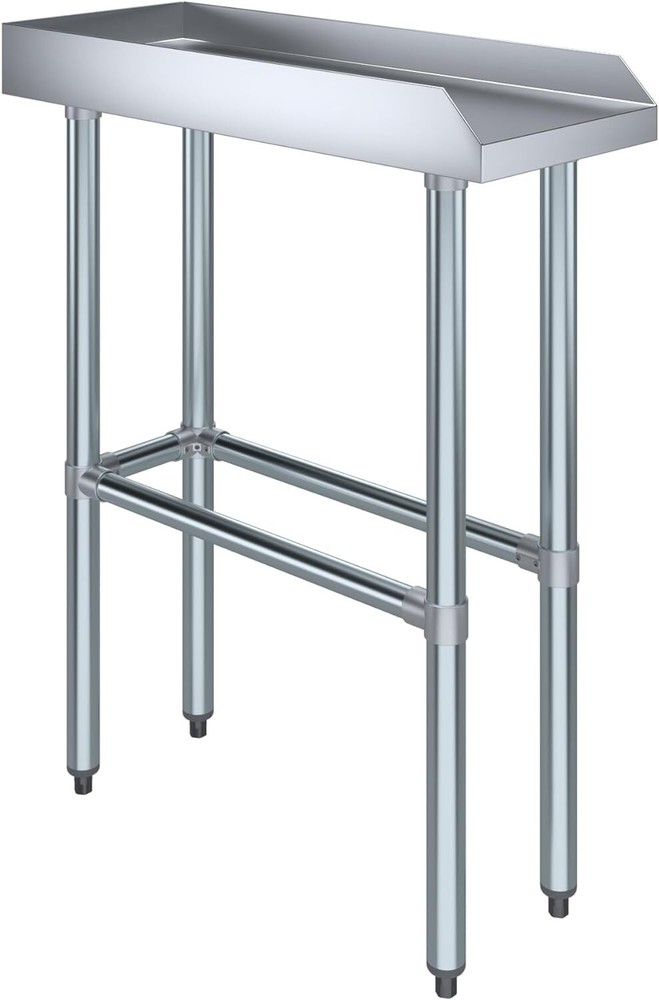 Commercial Stainless Steel Work Table Open Base with Backsplash and Side Guards