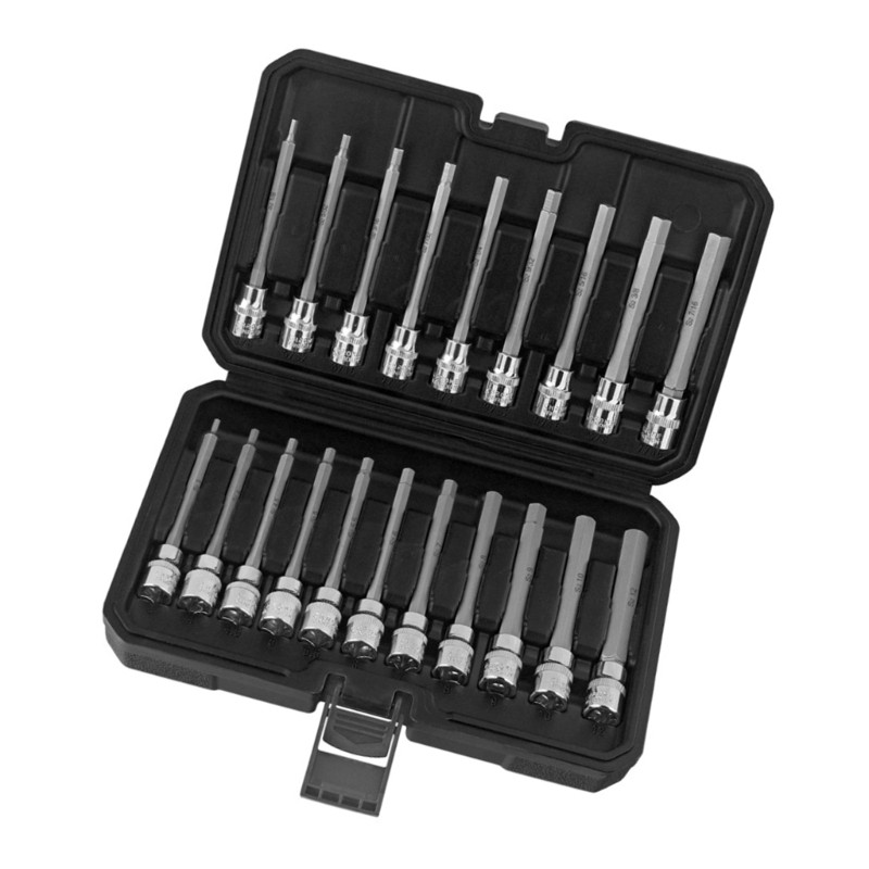 Practical 3/8" Hex Bit Sockets Kit 20PCS Extra Deep Design in Stable Steel
