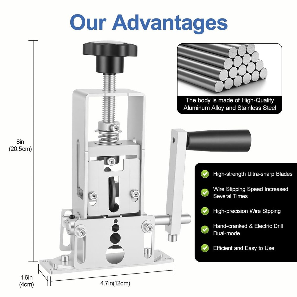 Wire Stripper Machine Manual, Scrapping Copper Cable Stripping Machine, Grey