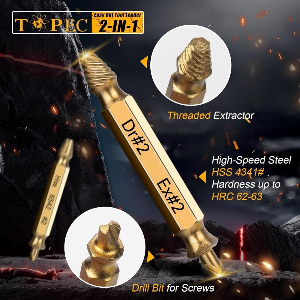 13-Pcs Screw Extractor Set Easy Out Drill Bits Set for Removing Stripped Screws