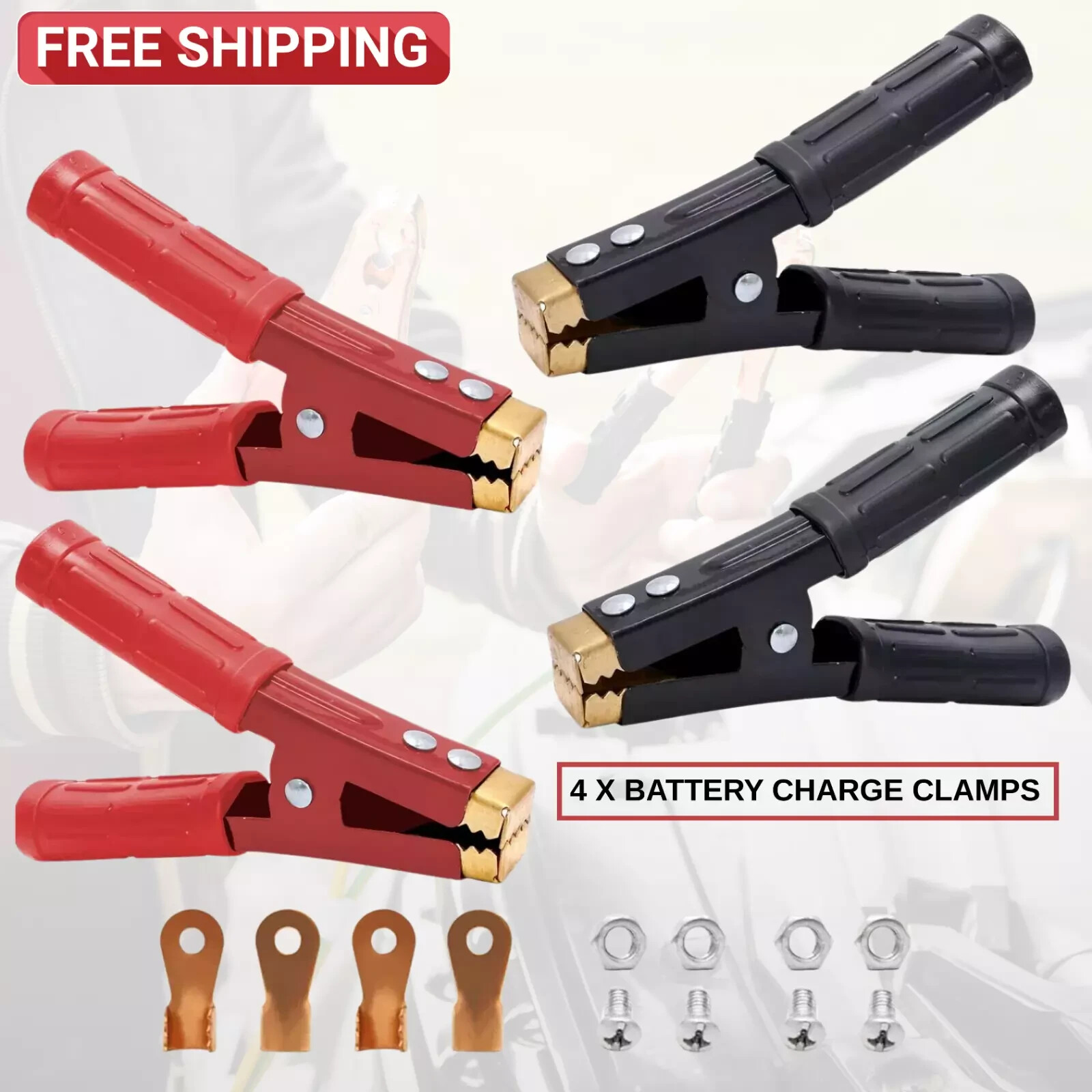 1000A Battery Booster Cable Clamp Pure Copper Jumper Replacement Tool Heavy Duty