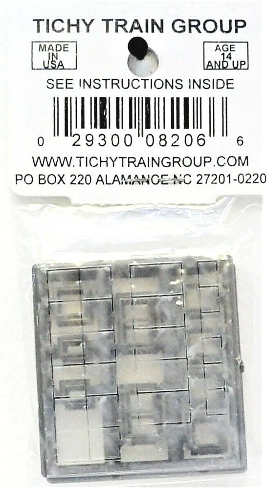 HO Scale Tichy Train Group 8206 Assorted Work Car Windows pkg (18)