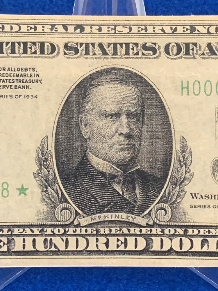 1934 Five Hundred Dollar Bill (STICKER!) Low Serial Number (READ DESCRIPTION !!)
