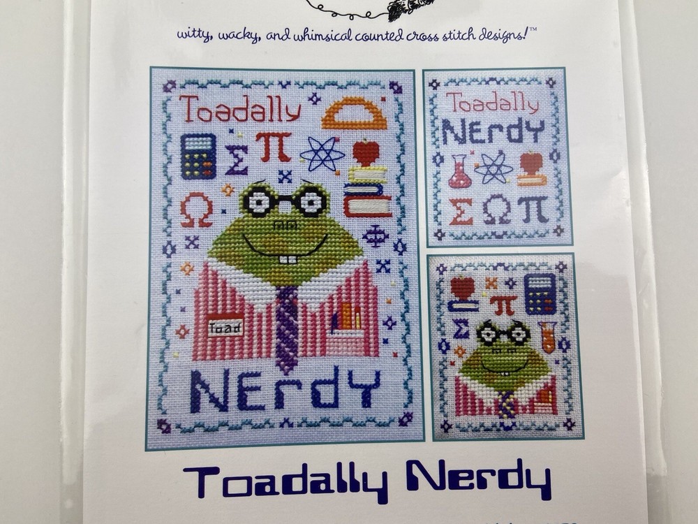 Stitchy kitty totally nerdy Cross Stitch Pattern sampler