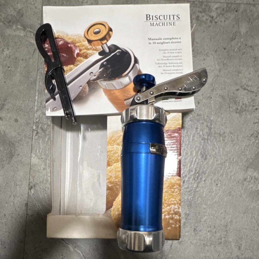 Marcato Cookie Press Set Blue Metal